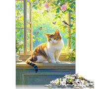 500 Piece European Shorthair Creative Square Jigsaw Puzzles for Adults & Wooden Puzzles Stress Relief Puzzle Games And Unique 500pcs (52x38cm)