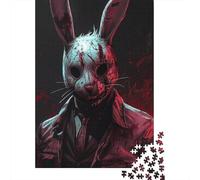 500 Piece Evil Bunny Square Jigsaw Puzzles for Adults & Wooden Puzzles Learning Educational Toys Family Games 500pcs (52x38cm)