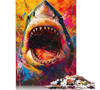 500 Piece Expressive Shark Puzzles for Adults Wooden Puzzles Educational Game for Children As A 500pcs (52x38cm)