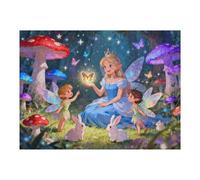 500-Piece Fairy Puzzle for Adults,Forest Jigsaw, Bunnies & Glowing Butterflies -Educational Creative Kits and Birthday Gift for Women and Men 20.5x15 in