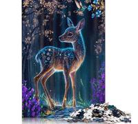 500 Piece Fawn in Enchanted Forest Square Puzzles for Adults & Wooden Puzzles Educational Game 500pcs (52x38cm)