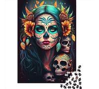 500 Piece Fiesta De Los Muertos Square Jigsaw Puzzles for Adults & Wooden Puzzles Learning Educational Toys Family Games 500pcs (52x38cm)