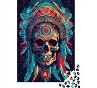 500 Piece First Nations Skull Puzzles for Adults Wooden Puzzles Educational Game for Children As A 500pcs (52x38cm)