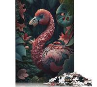 500 Piece Flamingo in Jungle Style 3 Creative Square Jigsaw Puzzles for Adults And Wooden Puzzles Educational Game for Adult 500pcs (52x38cm)