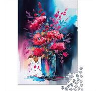500 Piece Floral Art Puzzles for Wooden Puzzles Educational Game for Adult 500pcs (52x38cm)