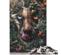 500 Piece Floral Cheetah Jigsaw Puzzles for Adult Puzzle Jigsaws for Adults Age 14+ 500pcs (52x38cm)