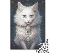 500 Piece Fluffy White Kitten 08 Puzzles for Adults Wooden Puzzles Educational Game for Children As A 500pcs (52x38cm)