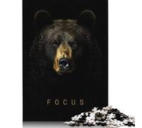500 Piece Focus Bear Gold Dark Jigsaw Puzzles for Adults Puzzles Learning Educational Toys 500pcs (52x38cm)