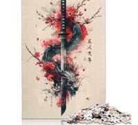 500 Piece for Adults Ancient Samurai Katana Jigsaw Puzzles for Adults, Wooden Puzzles Best Gift for Friends And Family 500pcs (52x38cm)