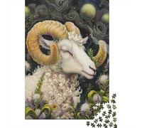 500 Piece for Adults Animal Goat Jigsaw Puzzles for Adults, Wooden Puzzles Best Gift for Friends And Family 500pcs (52x38cm)