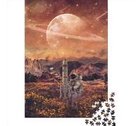 500 Piece for Adults Astronaut with Rocket Jigsaw Puzzles for Adults, Wooden Puzzles Best Gift for Friends And Family 500pcs (52x38cm)