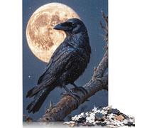 500 Piece for Adults 'Crow And Moon Jigsaw Puzzles for Adults, Wooden Puzzles Best Gift for Friends And Family 500pcs (52x38cm)