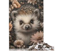 500 Piece for Adults Cute Whimsical Hedgehog Jigsaw Puzzles for Adults, Wooden Puzzles Best Gift for Friends And Family 500pcs (52x38cm)