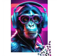 500 Piece for Adults DJ Monkey Jigsaw Puzzles for Adults, Wooden Puzzles Best Gift for Friends And Family 500pcs (52x38cm)