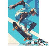 500 Piece for Adults Monkey Skating Skateboard Jigsaw Puzzles for Adults, Wooden Puzzles Best Gift for Friends And Family 500pcs (52x38cm)