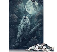 500 Piece for Adults Moonlit Owl Jigsaw Puzzles for Adults, Wooden Puzzles Best Gift for Friends And Family 500pcs (52x38cm)