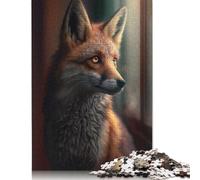 500 Piece for Adults The Watching Fox Jigsaw Puzzles for Adults, Wooden Puzzles Best Gift for Friends And Family 500pcs (52x38cm)