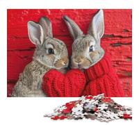 500 Piece for Adults Two Bunnies Jigsaw Puzzles for Adults, Wooden Puzzles Best Gift for Friends And Family 500pcs (52x38cm)