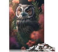500 Piece Forest Owl Flowers Jigsaw Puzzles for Adults Wooden Puzzle for Adults And Teenager Educational Puzzle 500pcs (52x38cm)