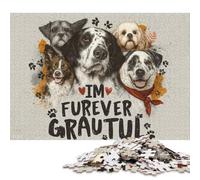 500 Piece Forever Grateful Paws Square Puzzle for Adults, Wooden Puzzles Puzzle Hands-on Game 500pcs (52x38cm)
