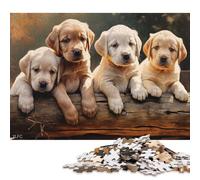 500 Piece 'Four Labrador Puppies Adult Jigsaw Puzzle Puzzle Jigsaws for Adults Teenagers Age 12+ 500pcs (52x38cm)