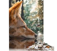 500 Piece Fox Butterfly Reflection Jigsaw Puzzles for Adult Teenagers Wooden Puzzles Sustainable Puzzle for Adults | Games 500pcs (52x38cm)