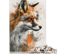 500 Piece Fox Elegance Art Jigsaw Puzzle for Adult Teenagers Wood Puzzles for Adults Home Decoration Puzzle Toys 500pcs (52x38cm)