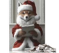 500 Piece Fox Santa Reading Adult Jigsaw Puzzle Puzzles for Adults Learning Educational Puzzle 500pcs (52x38cm)