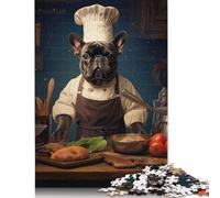 500 Piece French Bulldog Chef Creative Square Jigsaw Puzzles for Adults And Wooden Puzzles Toy Intellectual Game 500pcs (52x38cm)