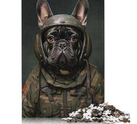 500 Piece French Bulldog Soldier Square Puzzle for Adults, Wooden Puzzles Puzzle Hands-on Game 500pcs (52x38cm)