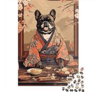 500 Piece French Bulldog Square Jigsaw Puzzles for Adults & Wooden Puzzles Learning Educational Toys Family Games 500pcs (52x38cm)