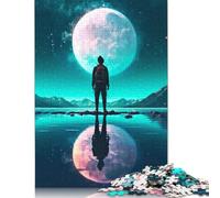500 Piece Full Gaze to The Moon Jigsaw Puzzles for Adults Learning Educational Toys Family Games Birthday Gifts 500pcs (52x38cm)