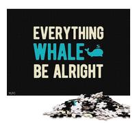 500 Piece Funny Whale Pun Square Puzzles for Adults, Wooden Puzzles Family Entertainment Toys 500pcs (52x38cm)