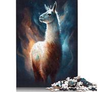 500 Piece Galactic Llama Jigsaw Puzzles for Adults Teenagers Wood Puzzles Family Game for Adults And Teenagers 500pcs (52x38cm)
