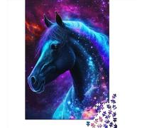 500 Piece Galaxy Horse Square Jigsaw Puzzles for Adults, Wooden Puzzles Learning Educational Toy 500pcs (52x38cm)