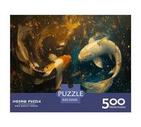 500 Piece Galaxy Koi_fish Square Puzzle for Adults, Wooden Puzzles Puzzle Hands-on Game 500pcs (52x38cm)