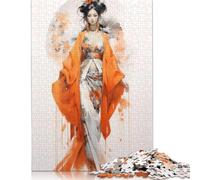 500 Piece Geisha in Orange Adult Puzzles Wooden Puzzles Educational Stress Relief Toy Puzzle 500pcs (52x38cm)