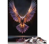 500 Piece Geometric Eagle with Glowing Lines P Jigsaw Puzzlesfor Adults Teenagers Wooden Puzzle Adult Jigsaw Puzzle Sustainable Puzzle for Adults | Games 500pcs (52x38cm)