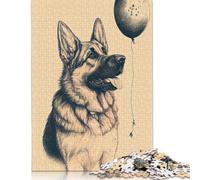 500 Piece German Shepherd Balloon Jigsaw Puzzle for Adult Teenagers Wooden Puzzle for Adults And Teenager Brain Teaser Game 500pcs (52x38cm)