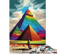 500 Piece Giza Pyramid Egypt Colors Jigsaws for Adults Wooden Puzzles for Adults Family Fun Jigsaws Puzzles 500pcs (52x38cm)