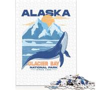 500 Piece Glacier Bay National Park Square Jigsaw Puzzles for Adults, Wooden Puzzles Learning Educational Toy 500pcs (52x38cm)