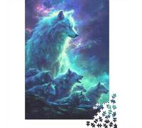 500 Piece Glow Wolf Creative Square Jigsaw Puzzles for Adults And Wooden Puzzles Toy Intellectual Game 500pcs (52x38cm)