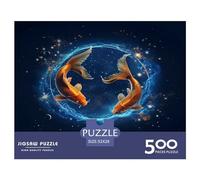 500 Piece Glowing Fish Puzzles For Adults Wooden Puzzles Brain Teaser Puzzles For Children 500pcs (52x38cm)