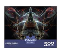 500 Piece Glowing Rhinoceros Creative Square Jigsaw Puzzles for Adults & Wooden Puzzles Educational Toys 500pcs (52x38cm)