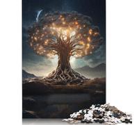 500 Piece Glowing Tree Fantasy Land Jigsaw Puzzles for Adults Learning Educational Toys Family Games Birthday Gifts 500pcs (52x38cm)