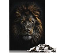 500 Piece Gold Dark Lion King Jigsaw Puzzle for Adult Teenagers Puzzle Jigsaws for Adults Puzzles for Adults 500pcs (52x38cm)