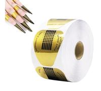 500 - piece Gold Horseshoe Nail Forms, Extension Guide for Builder Gel, Polygel & Acrylic Nails, Gold