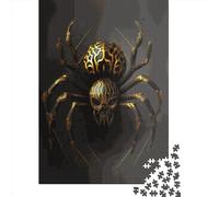 500 Piece Gold Spider Puzzles for Adults Wooden Puzzles Educational Game for Children As A 500pcs (52x38cm)
