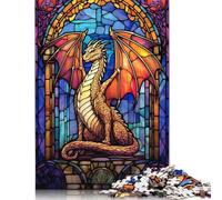 500 Piece Gold Textra Dragon Square Puzzles for Adults, Wooden Puzzles Toy Wall Decor 500pcs (52x38cm)