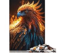 500 Piece 'Golden Eagle in Flames Creative Square Jigsaw Puzzles for Adults And Wooden Puzzles Educational Game for Adult 500pcs (52x38cm)